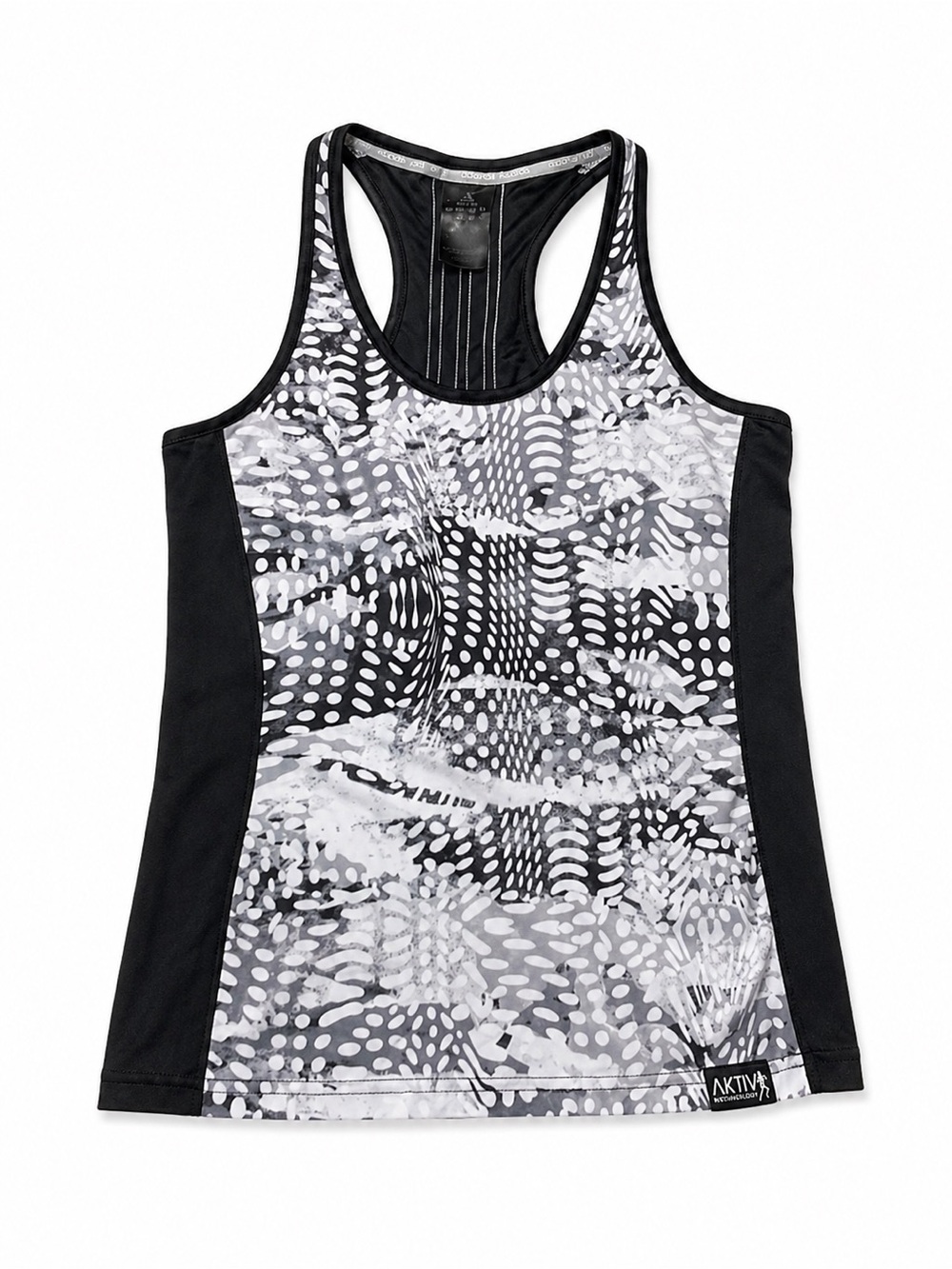 Adidas black and white workout tank medium